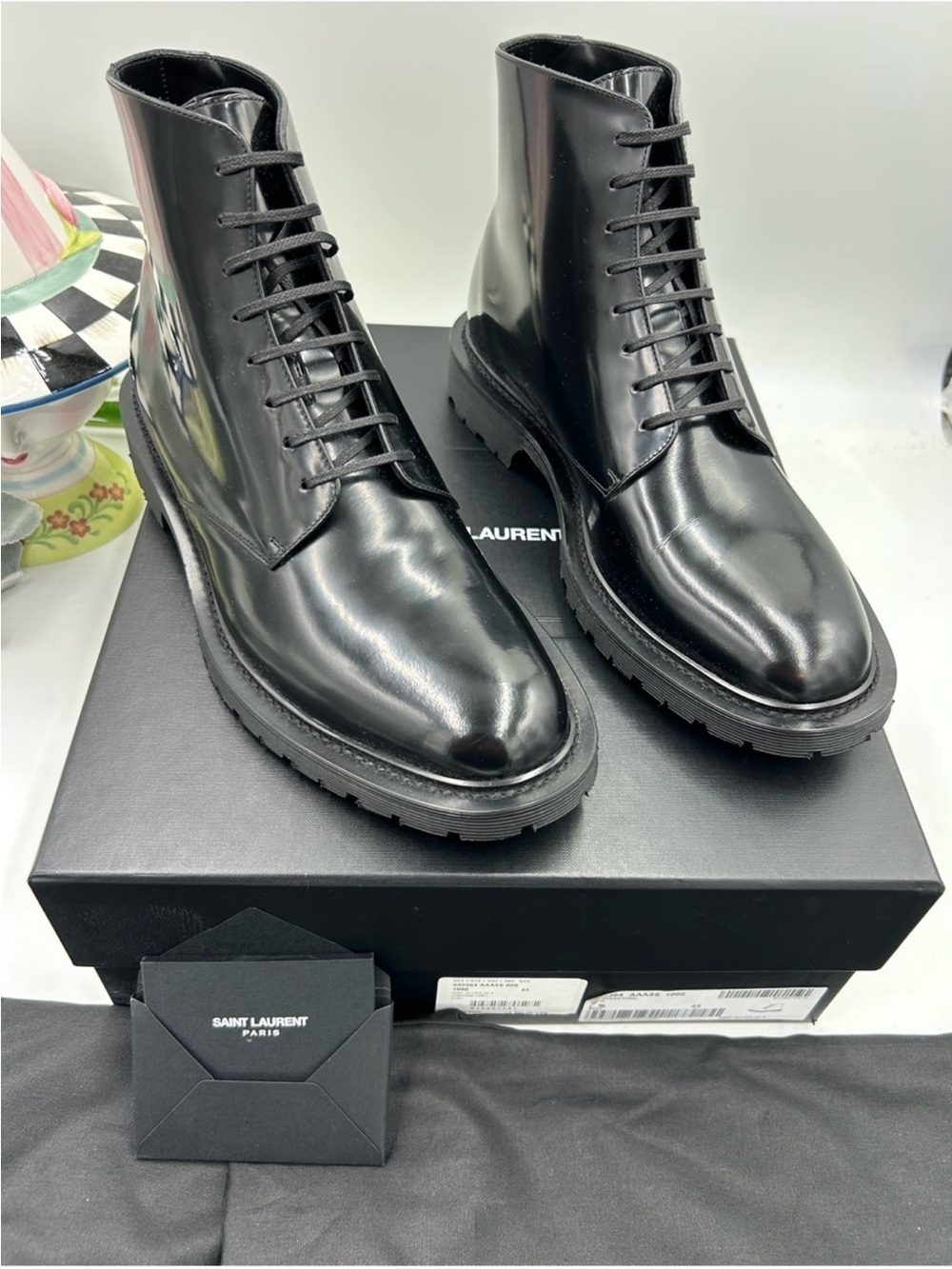 Men’s Saint Laurent combat boots size 43 made in Italy NWT - Picture 5 of 13